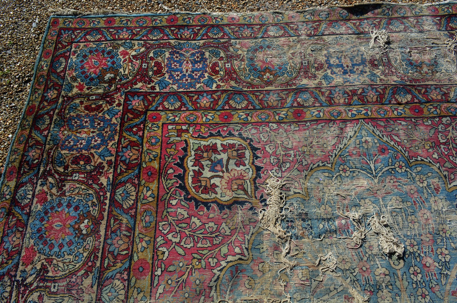 A Tabriz Carpet, with an allover design upon a blue ,red and cream ground within multiple borders, - Image 6 of 7