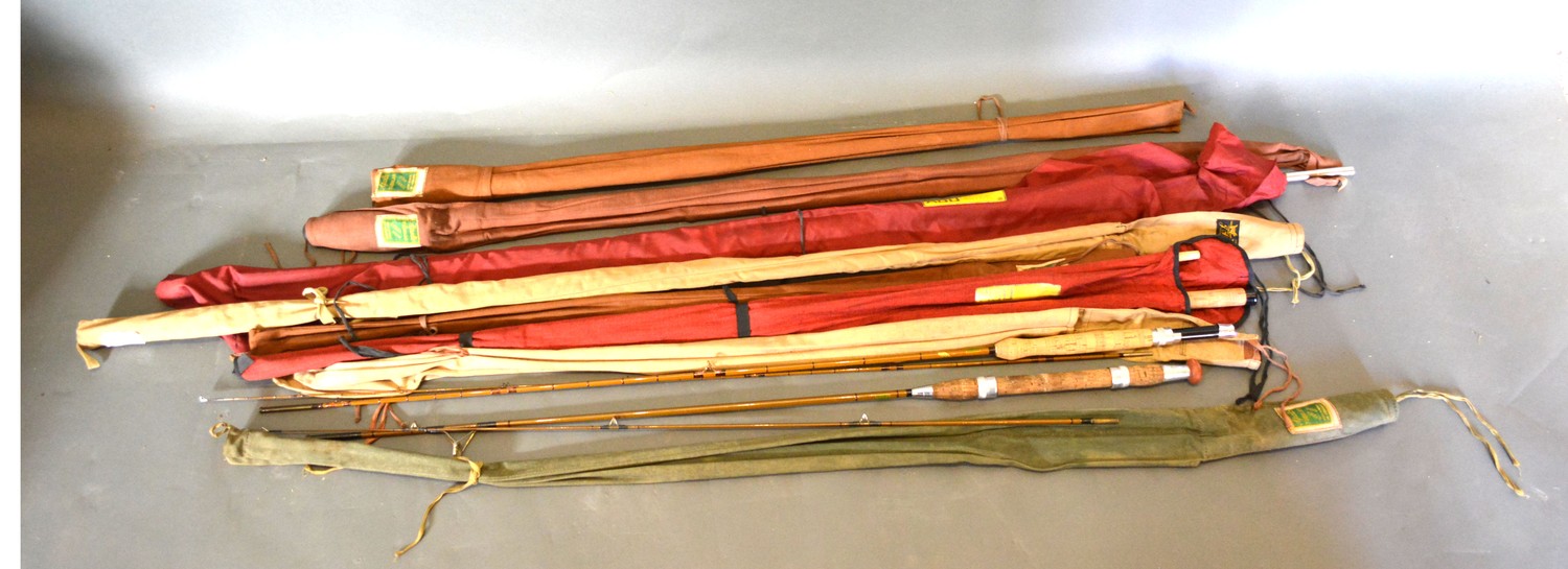 An Apollo fishing rod together with various other similar fishing rods