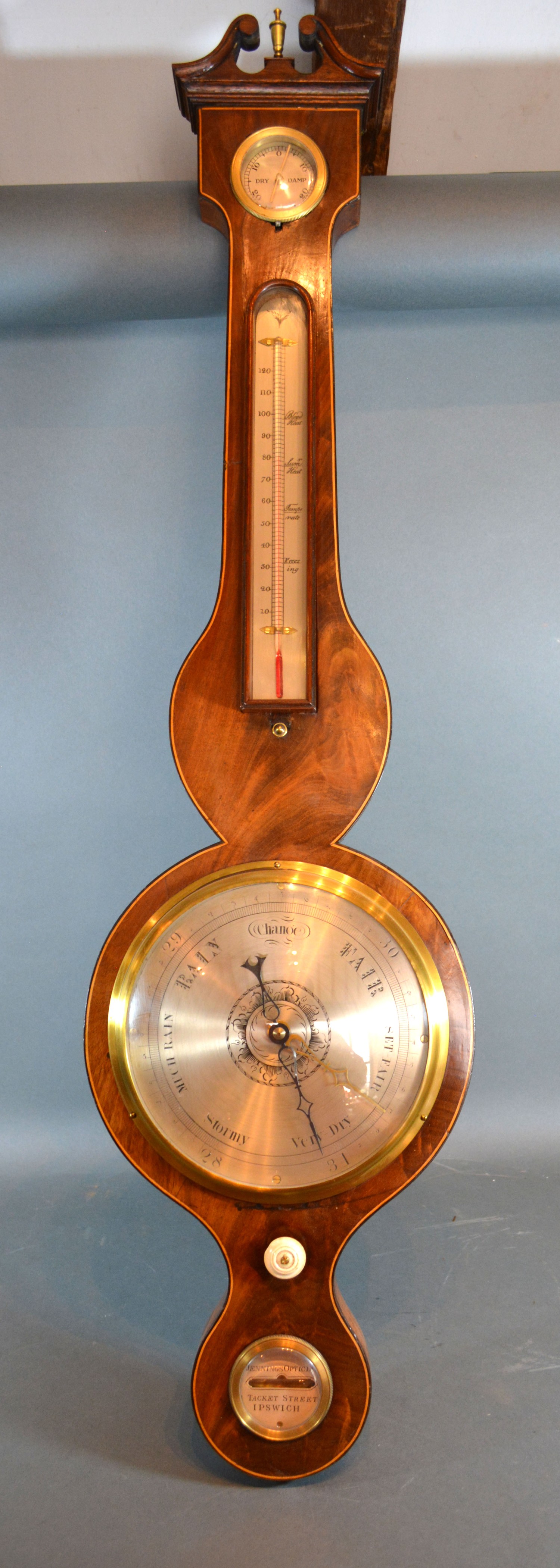 A 19th century mahogany wheel barometer