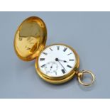 An 18ct gold full hunter pocket watch by John Frew Dingwall. presented to the chief constable of