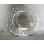 A Lalique Frosted Glass Honfleur Pattern Bowl, etched Lalique, France 27.5cm dia