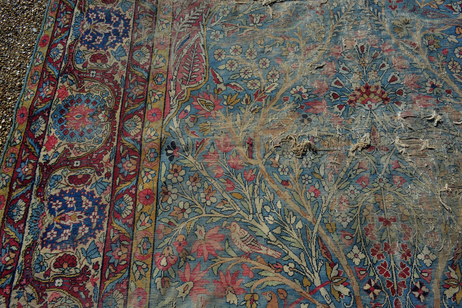 A Tabriz Carpet, with an allover design upon a blue ,red and cream ground within multiple borders, - Image 5 of 7