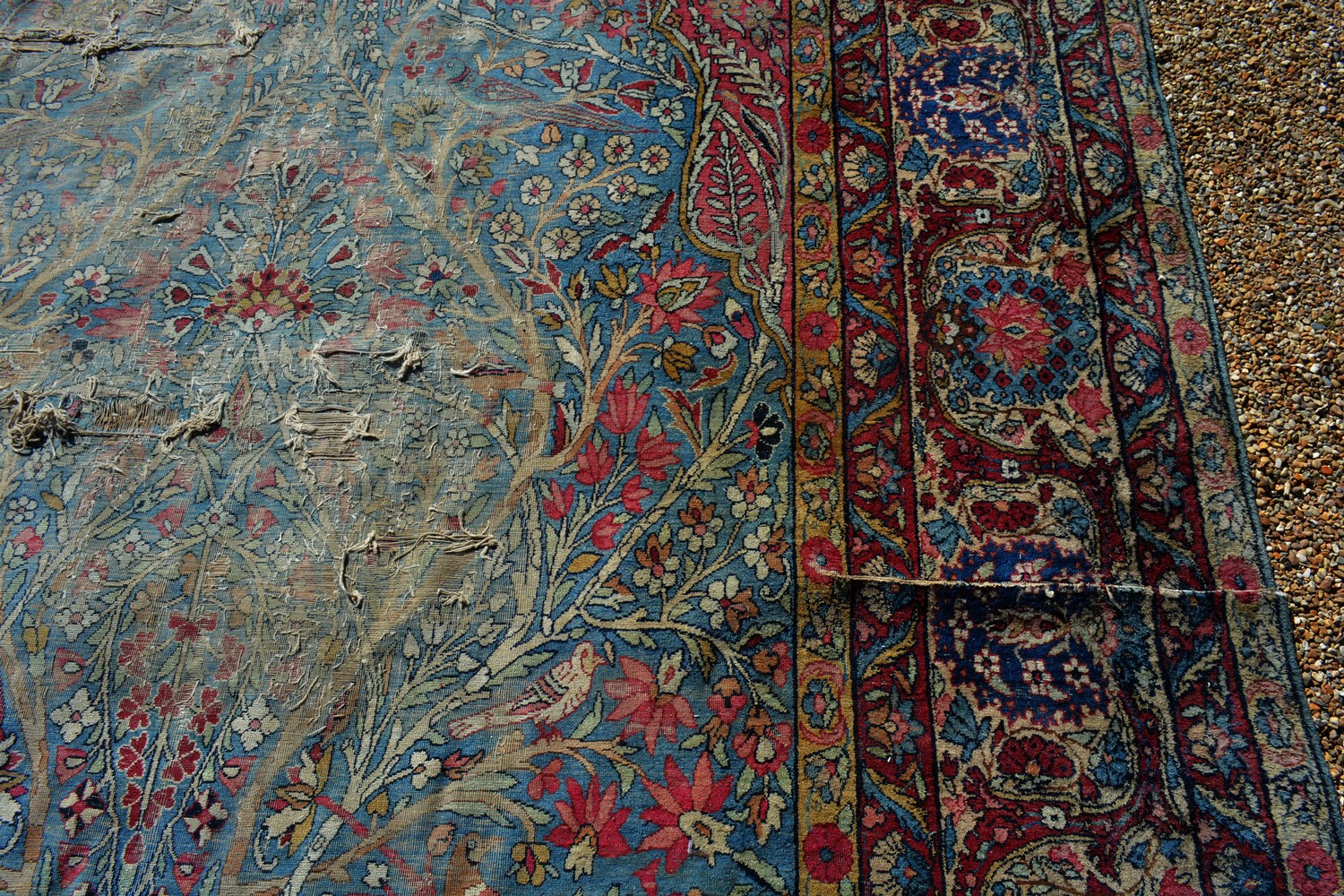 A Tabriz Carpet, with an allover design upon a blue ,red and cream ground within multiple borders, - Image 4 of 7