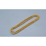 A 9ct gold rope twist necklace 7.3g, 50cms long