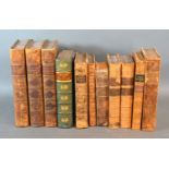 Hallams literature of Europe, leather bound, together with a collection of leather bound books