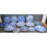 A Collection of 19th century underglaze blue decorated plates