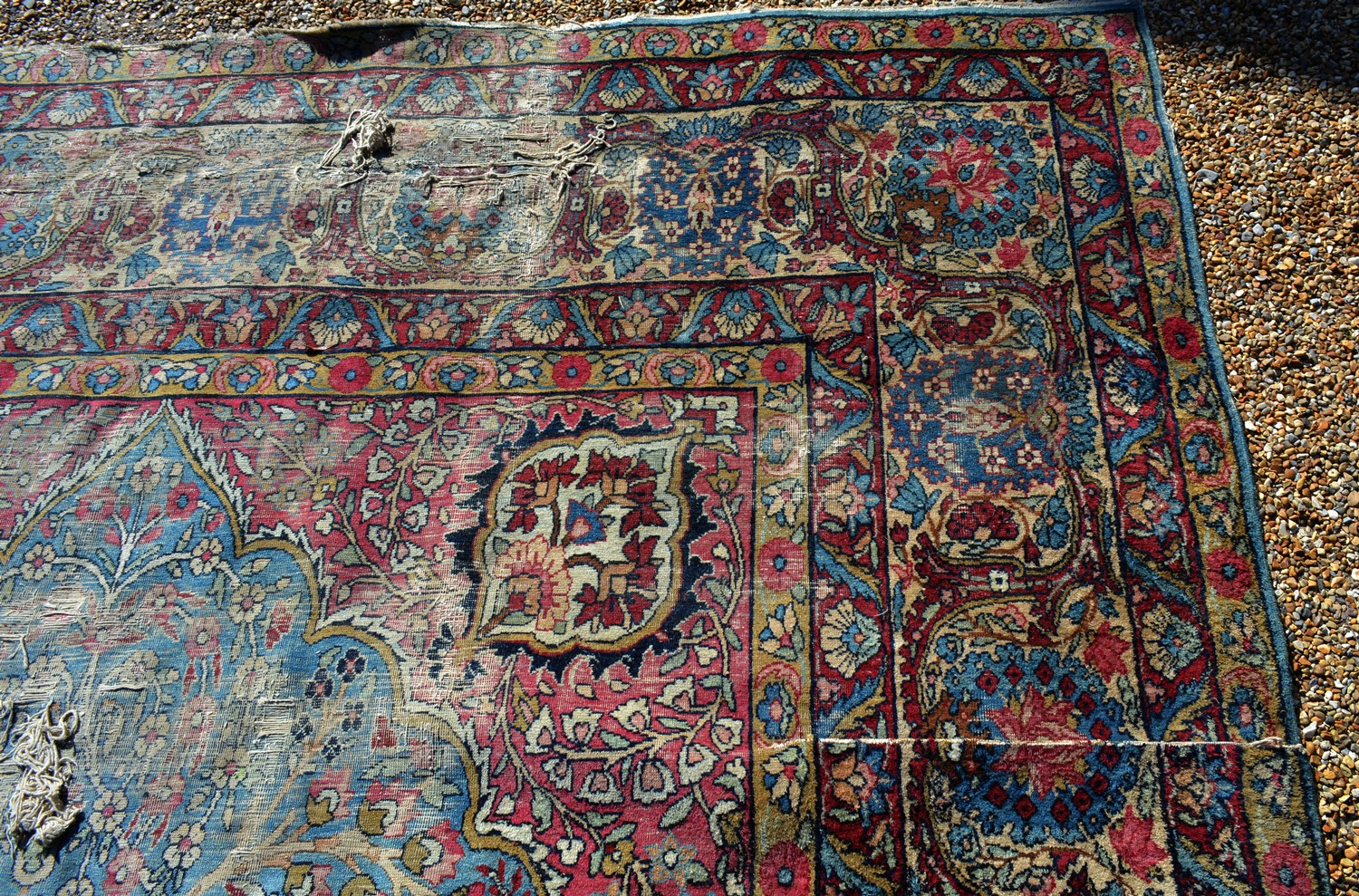 A Tabriz Carpet, with an allover design upon a blue ,red and cream ground within multiple borders, - Image 7 of 7