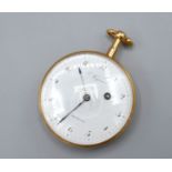 A 19th century gold pocket watch by F.Weyman of Bruxelles, the enamel dial with arabic numerals, 5.