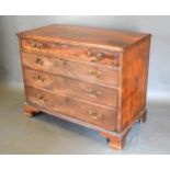 A 19th Century Mahogany Straight Front Chest, the moulded top above four long graduated drawers with