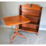 A Mahogany Waterfall Bookcase, 76.5 cms wide, 22 cms deep, 109 cms high together with a 19th Century