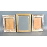 A Pair of Edwardian Rectangular Silver Photograph Frames, Sheffield 1911, 21 x 15 cms together