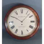 A 19th century mahogany circular wall clock, the dial inscribed R.H. Bryan, Lincoln, with single