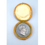 A William IV Silver Commemorative Coronation Medallion within fitted box