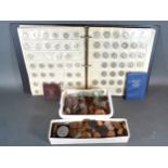 A Coin Collection within an album, all British together with a loose coin collection