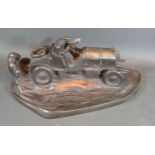 A Composition Inkstand in the form of a Racing Car after Frick