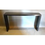 An Ebonised Console Table, 151cms wide, 28cms deep, 85.5cms high