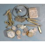 A Birmingham Silver Vesta Case together with other items to include two propelling pencils and a