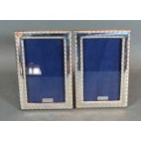 A Pair of 925 Silver Rectangular Photograph Frames 15 x 10 cms