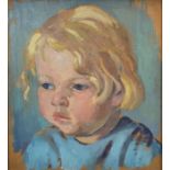 Attributed to Neville Lewis 'Portrait of a Young Boy' oil on board, unsigned, 23.5 x 21.5 cms