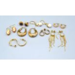 A Collection of 9ct. Gold Earrings and Ear Studs, 17.7 gms.