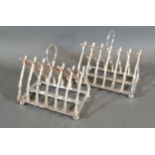 A Pair of Silver Plated Six Division Toast Racks in the form of Rifles, 11.5 cms long