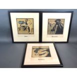 Sir William Nicholson A Group of Three Lithographs from The Almanac of Twelve Sports to include Golf