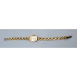 A 9ct. Gold Cased Ladies Wrist Watch by Avia with 9ct. gold bracelet, 13.5 gms excluding movement