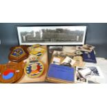 A Painted Metal Ship's Badge 'Illustrious' together with a collection of other related items to