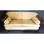 A French Bergere Three Piece Suite comprising a Sofa and two matching Armchairs all with double