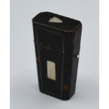 A 19th Century Tortoiseshell and Silver Inlaid Etui Case 7.5 cms long