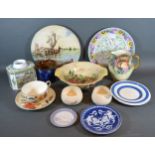 A Royal Worcester Commemorative Tea Caddy together with a collection of other ceramics to include