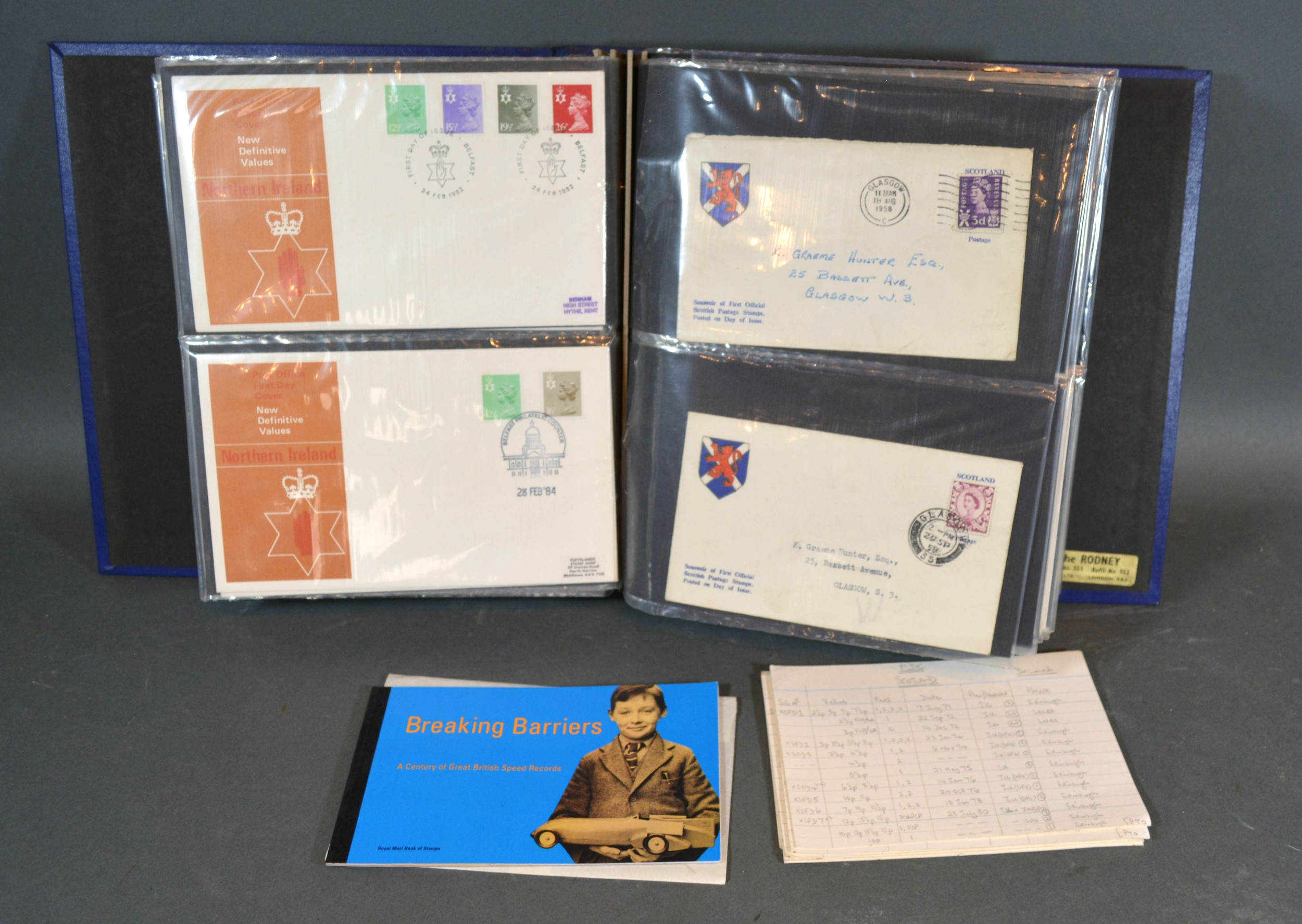 A Collection of First Day Covers collated by Lt. Col. W.G. Riley OBE within an album together with