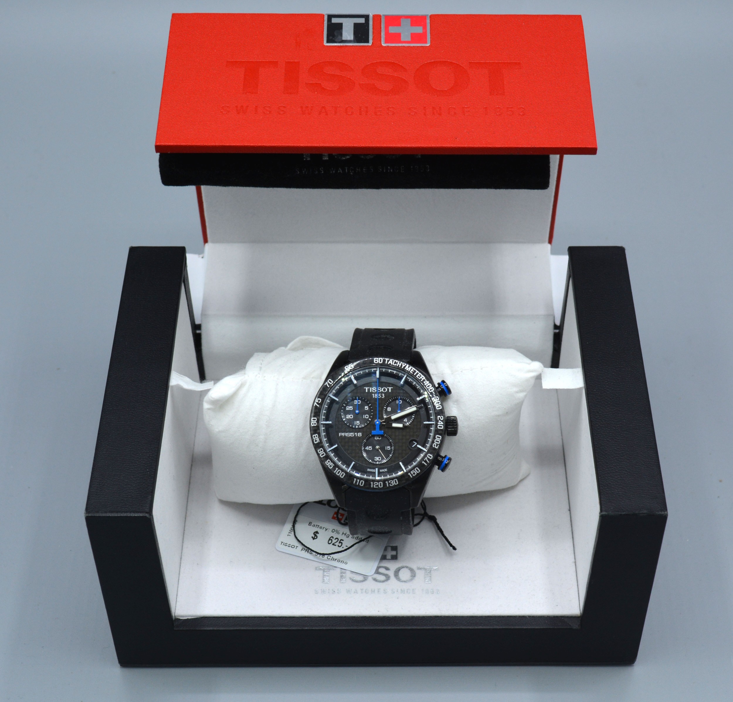 A Tissot PRS 516 Chronograph Wrist Watch with racing style strap complete with original box - Image 2 of 2