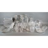 A Collection of Glass Ware to include decanters and drinking glasses including Waterford