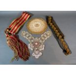 A Victorian Bead Work Panel together with three other related items