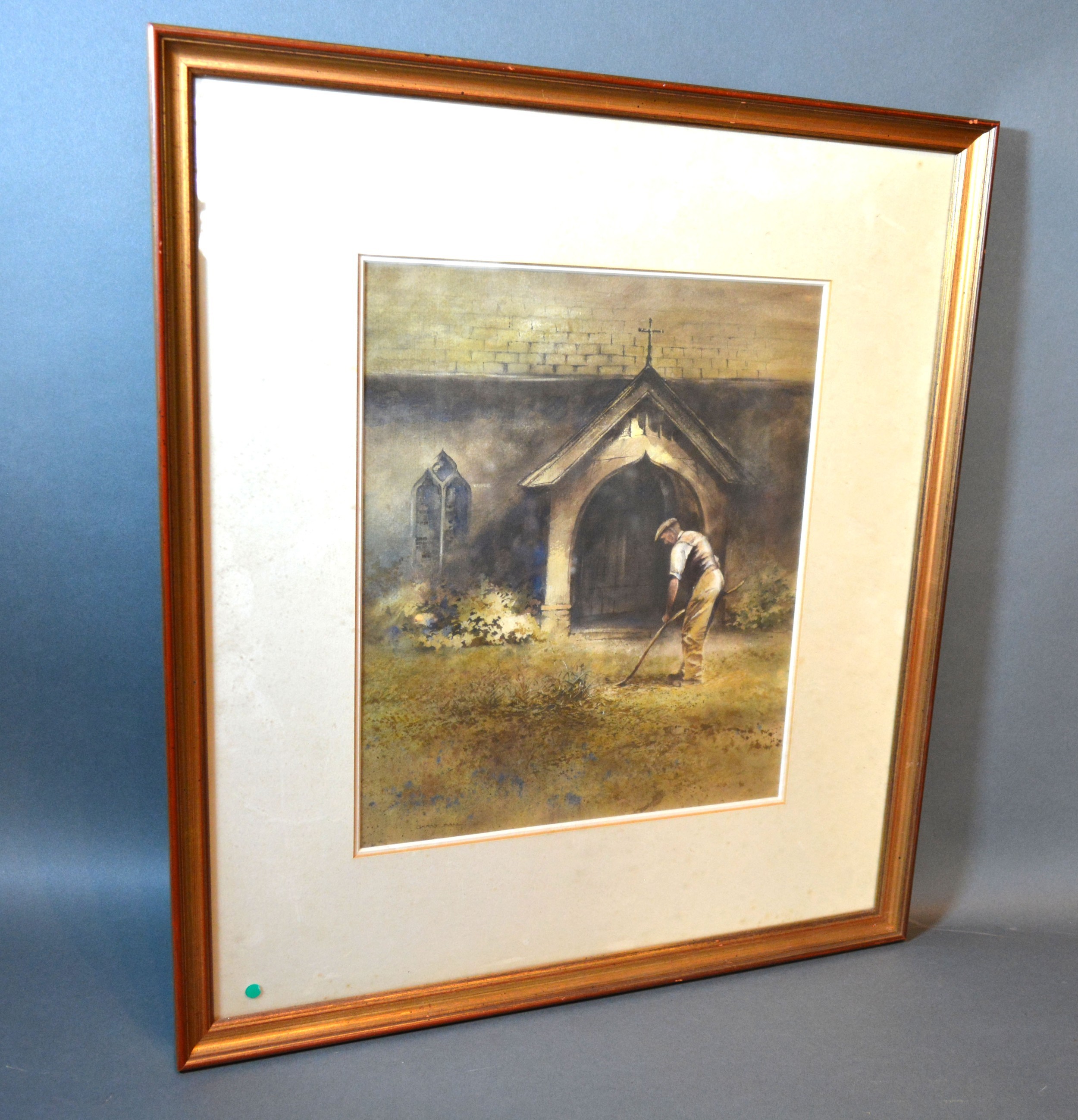 Gerry Ball, study of a violin upon a table within an interior, watercolour signed, 33cms x 25.5cms - Image 3 of 3