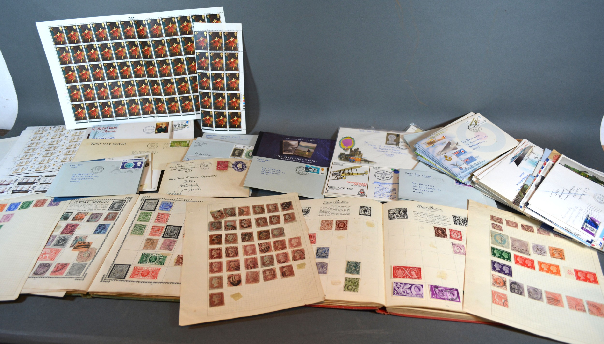 A Stamp Collection within albums and stock sheets to include Penny Reds together with a collection