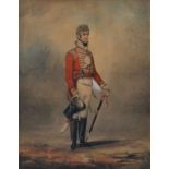 Richard Dighton 'Portrait of an Officer' and 'Portrait of a Lady' a pair of watercolours signed