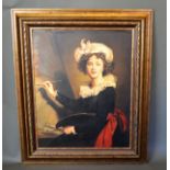 After Elizabeth Adams 'Portrait of Vigee Lebrun' 20th Century oil on canvas 98 x 77 cms