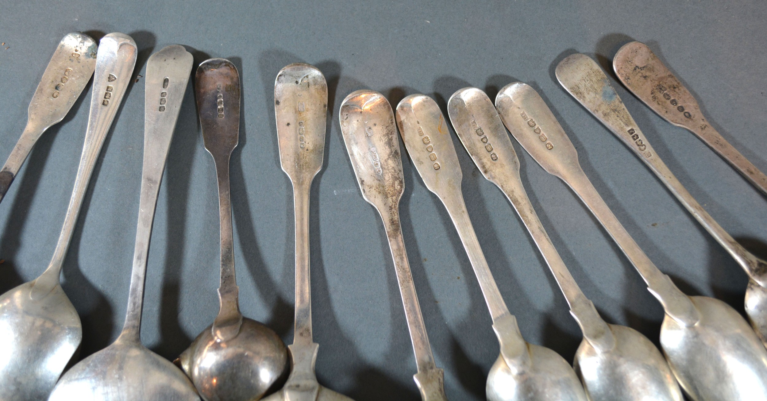 A Pair of Victorian Silver Ladles with Fiddle Pattern Handles London 1849 together with a collection - Image 2 of 2