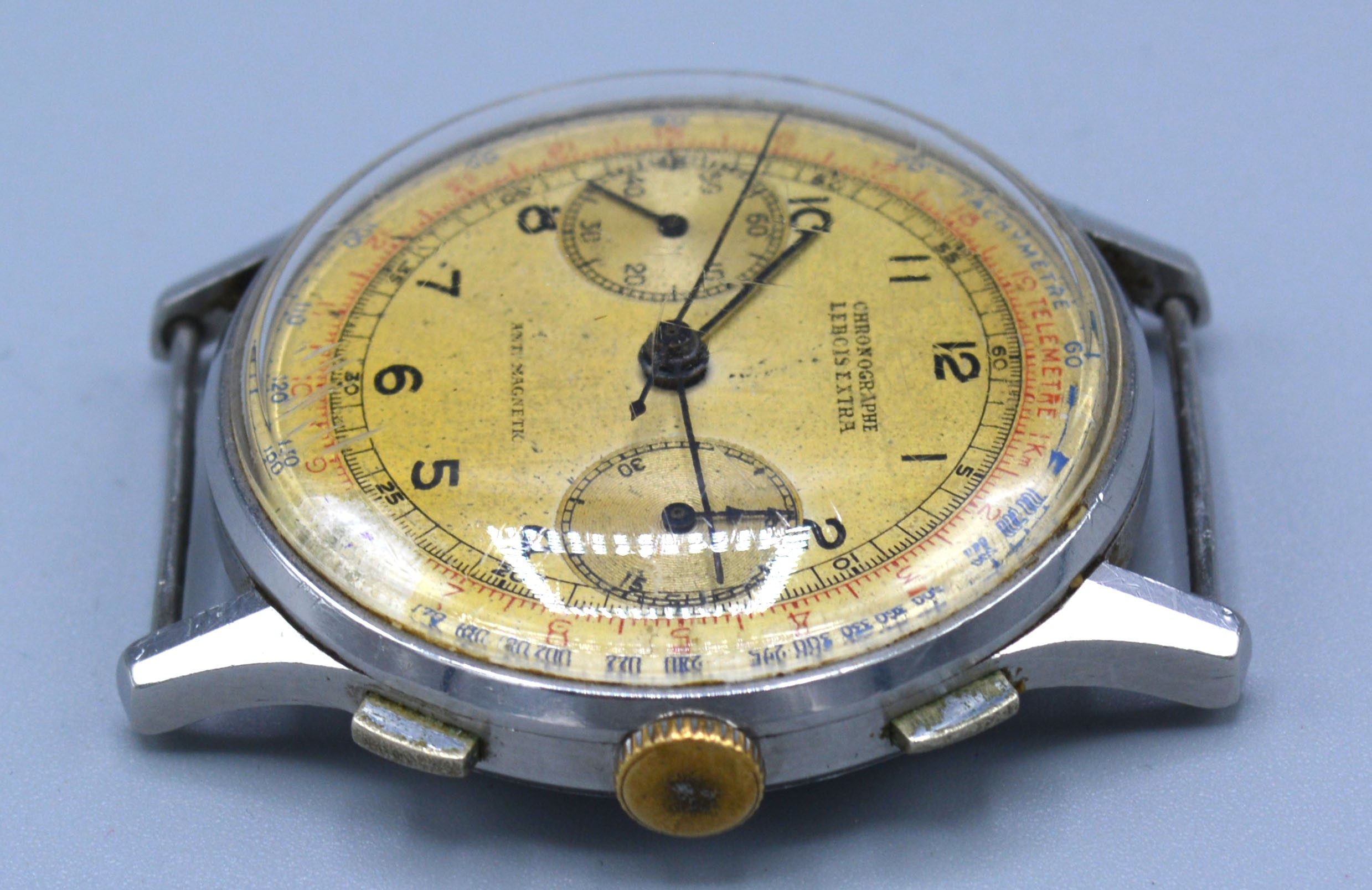 A Lebois Extra Chronograph Stainless Steel Cased Gentleman's Wrist Watch with anti magnetic movement - Image 3 of 3