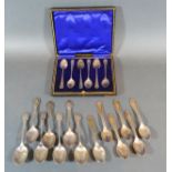 A Set of Six Sterling Silver Teaspoons by Tiffany & Co. together with a set of six Sheffield