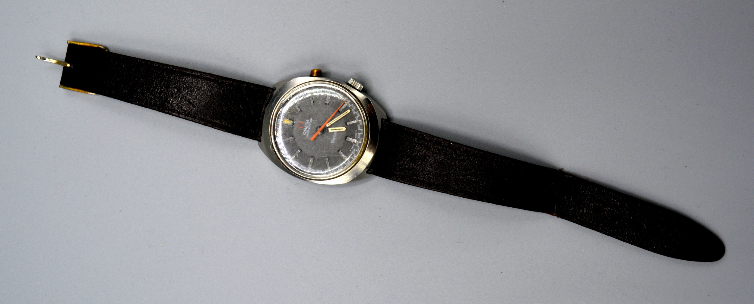An Omega Chrono Stop Gentleman's Wrist Watch with stainless steel case and associated leather strap - Image 2 of 4
