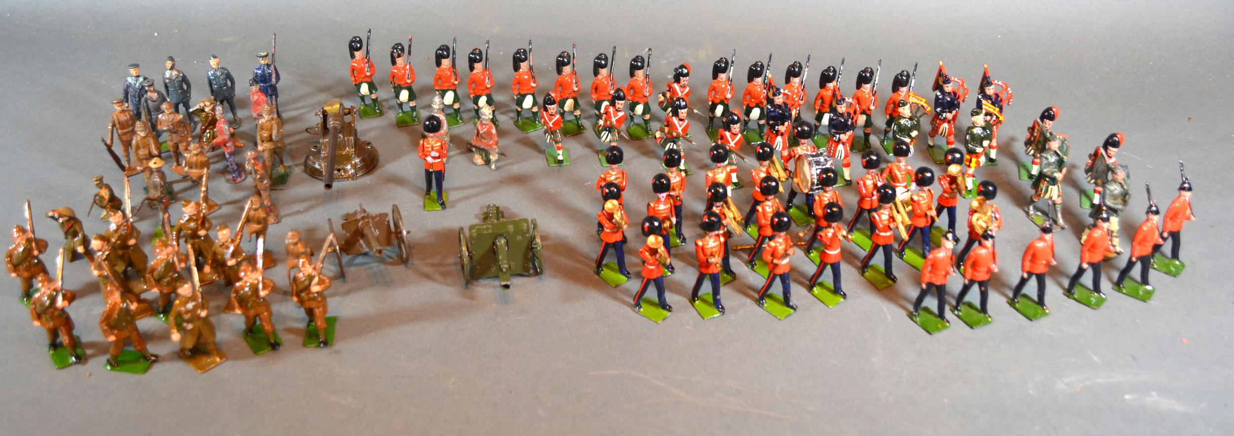 A Collection of Britain's Model Soldiers together with a collection of other painted model soldiers