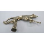 A Chrome Car Mascot in the form of a Greyhound, 14 cms long