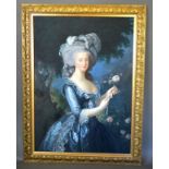 After Vigee Lebrun 'Portrait of Marie Antoinette' 20th Century oil on canvas 143 x 103 cms