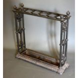 A Victorian Cast Iron Stick Stand, probably by Coalbrookdale, 64 cms long 20 cms wide 63 cms high