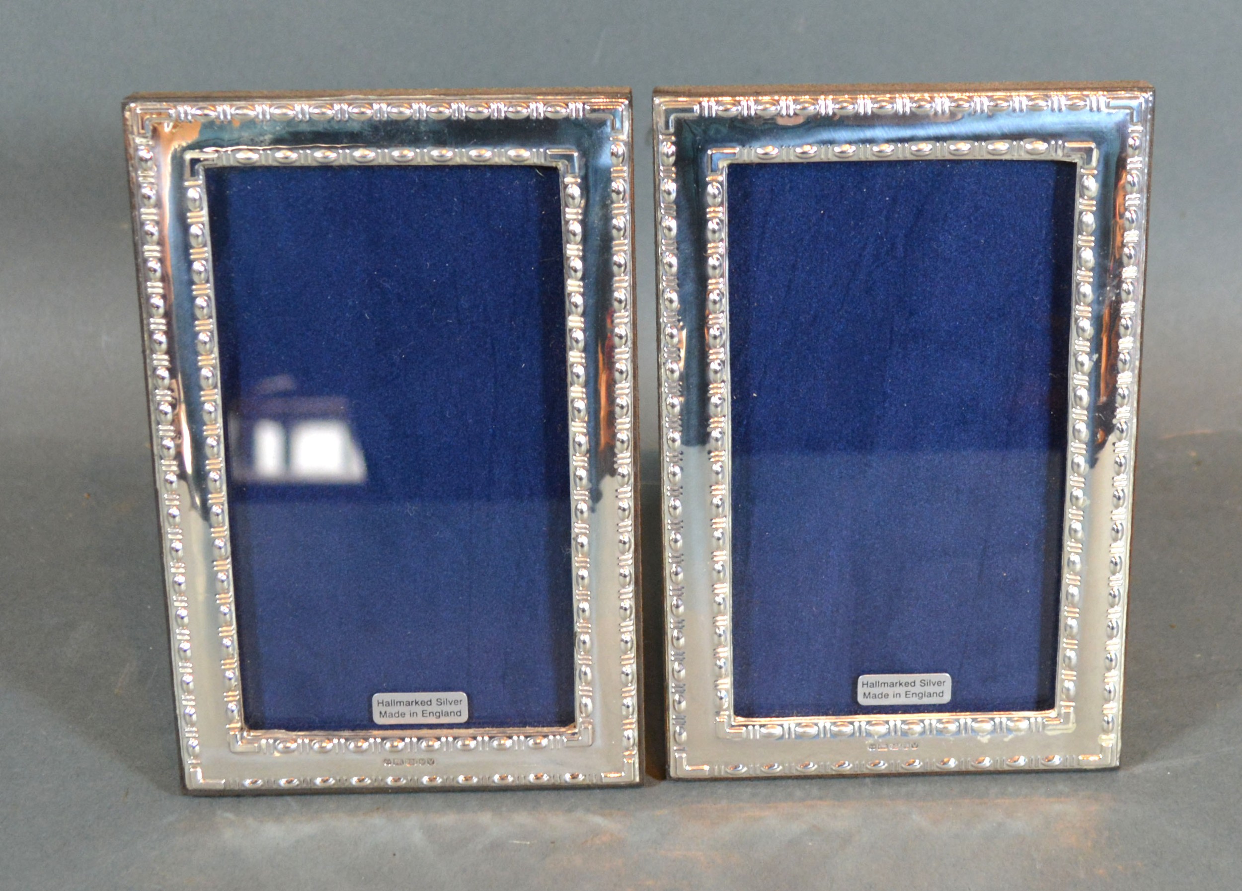 A Pair of 925 Silver Rectangular Photograph Frames 15 x 10 cms