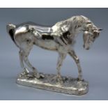 A 925 Silver Model of a Horse resin filled 16.5 cms tall