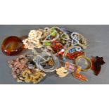 A Collection of Jewellery to include bead necklaces, brooches, bangles and other items